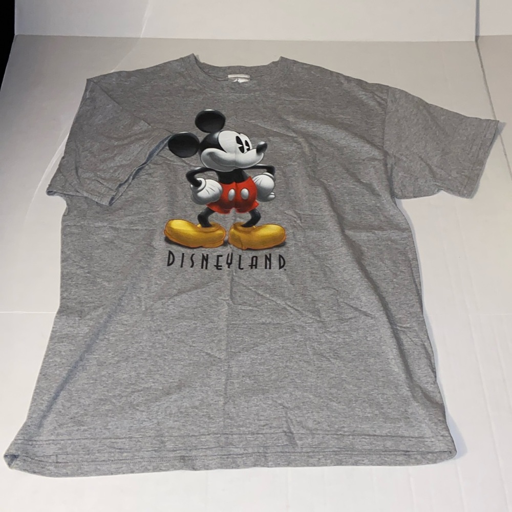 Disneyland Adult XL Mickey Mouse Short Sleeve Gray Graphic Tee Shirt